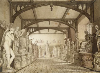 Die Skulpturengalerie in den Prüfungsschulen, Oxford, 1813